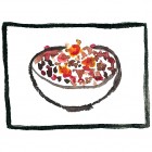 "Granola"  Watercolor on Paper  3"x3"