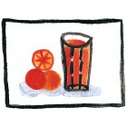 "Orange Juice"  Watercolor on Paper  3"x3"