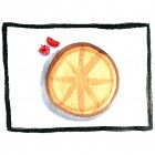 "Pancake"  Watercolor on Paper  3"x3"