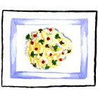 "Fettucine al Broccoli e Funghi"  Watercolor on Paper  5"x4"