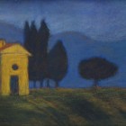 "Tuscan Church"  Pastel on Paper  12"x5"  