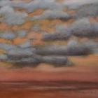 "Beach Clouds"  Pastel on Paper  7.5"x7.5"